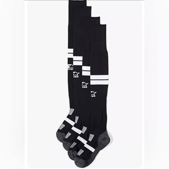 NWT Starter Black & White Unisex Adult Soccer Socks Size Medium 2 pack - Picture 1 of 8